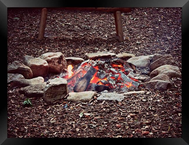 Campfire Framed Print by Pics by Jody Adams