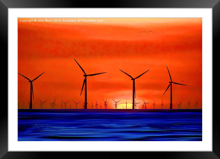 Windmills in the Sea. Framed Mounted Print by John Wain