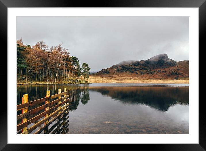 Low cloud and reflections on Blea Tarn. Framed Mounted Print by Liam Grant