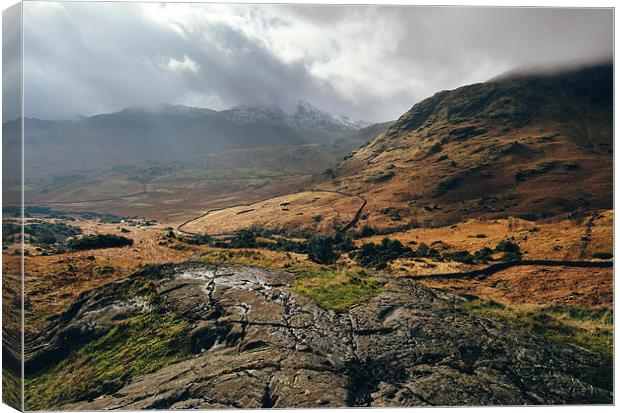 Sunlight over Little Langdale. Canvas Print by Liam Grant