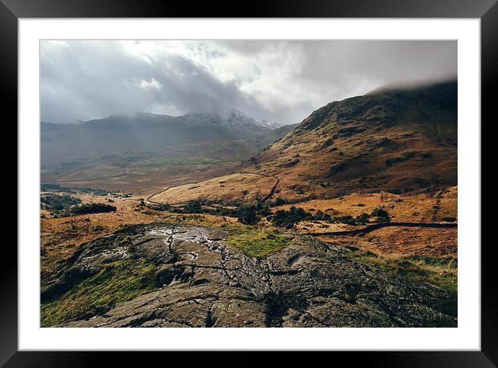 Sunlight over Little Langdale. Framed Mounted Print by Liam Grant