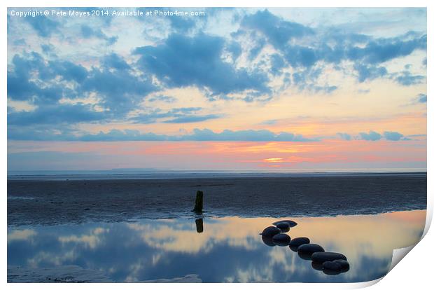 Reflections of Sunset Print by Pete Moyes