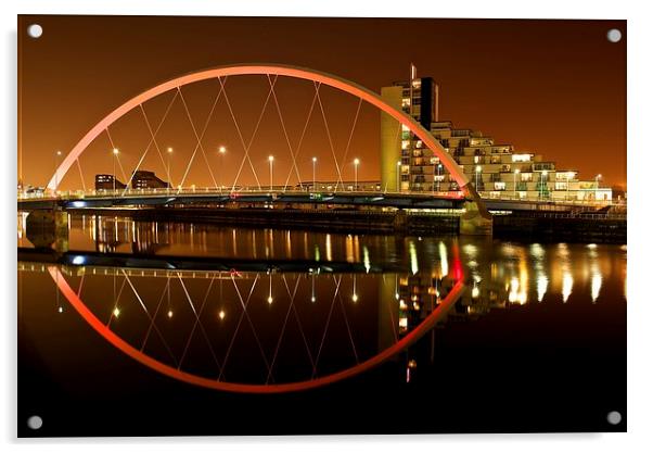 The Clyde Arc at night Acrylic by Stephen Taylor