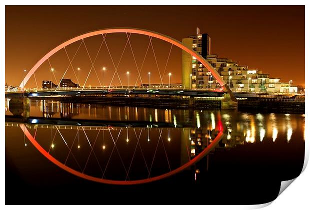 The Clyde Arc at night Print by Stephen Taylor