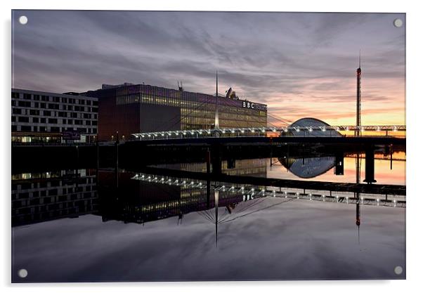 The SECC at sunset Acrylic by Stephen Taylor