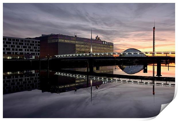 The SECC at sunset Print by Stephen Taylor