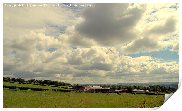 Clouds over the Clyde Valley Print by Bill Lighterness