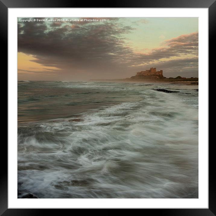 Stormy sea at Bamburgh Framed Mounted Print by David Preston