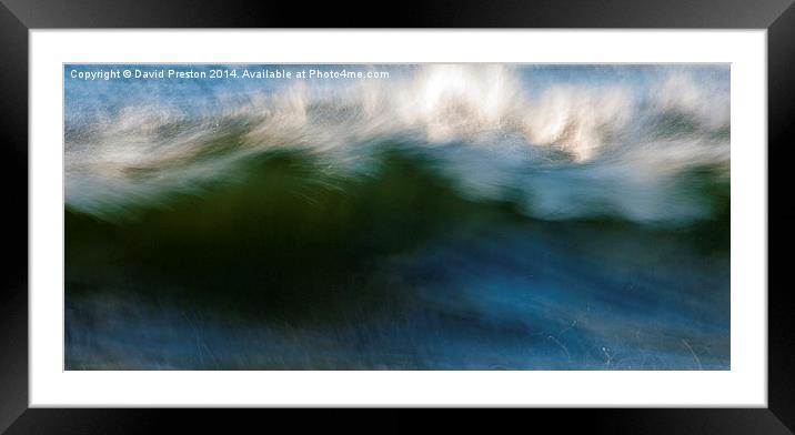 Blue wave Framed Mounted Print by David Preston