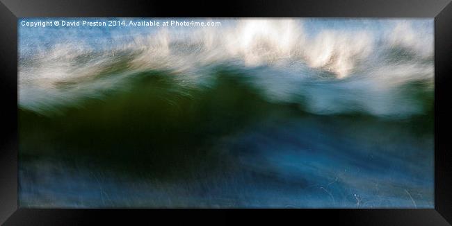 Blue wave Framed Print by David Preston