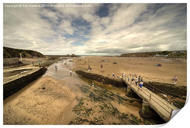 The Canal on the Beach Print by Rob Hawkins