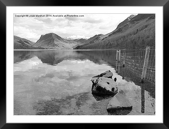 Lake Buttermere. Framed Mounted Print by Lilian Marshall