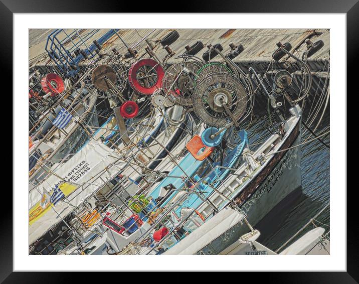 Paphos Fishing Boats Framed Mounted Print by Andy Smith