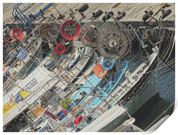 Paphos Fishing Boats Print by Andy Smith