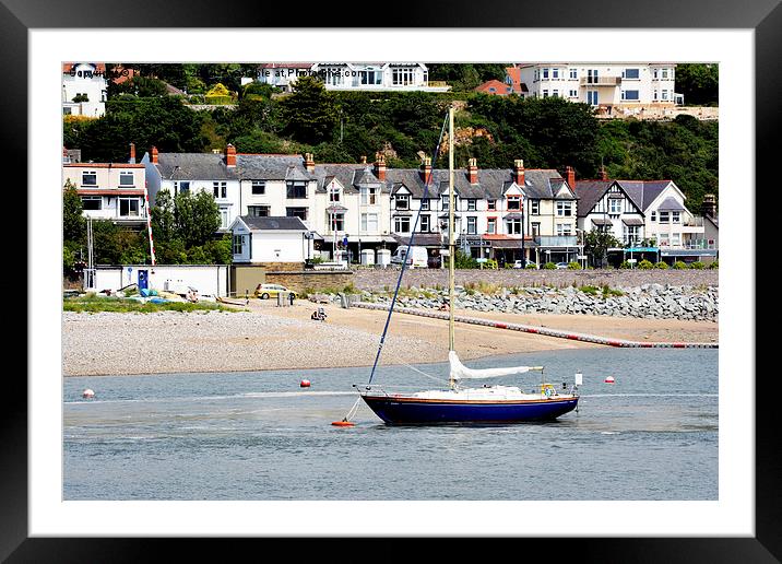 Yacht at anchor in River Conwy Framed Mounted Print by Frank Irwin