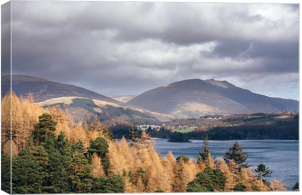 View over Derwent Water towards Blencathra. Canvas Print by Liam Grant