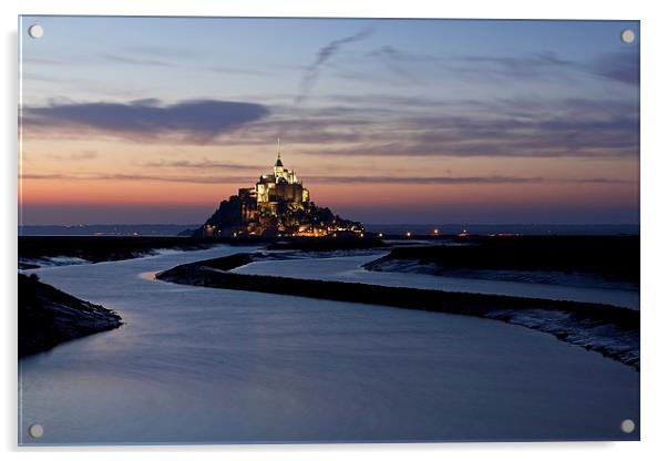 Mont Saint Michel Normandy Acrylic by Stephen Taylor