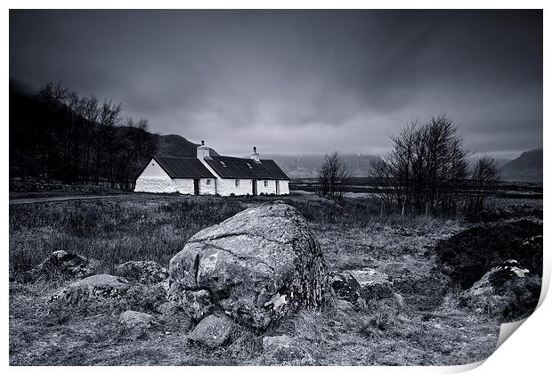 Black Rock Cottage Glencoe Print by Stephen Taylor