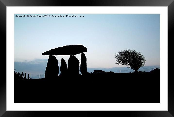 Pentre Ifan at Dawn Framed Mounted Print by Barrie Foster