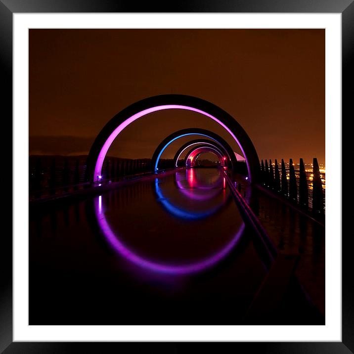 The Falkirk Wheel at night Framed Mounted Print by Stephen Taylor