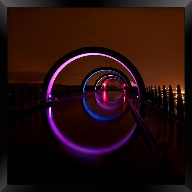The Falkirk Wheel at night Framed Print by Stephen Taylor