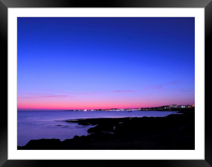 Suset towards Paphos Harbour Framed Mounted Print by Andy Smith