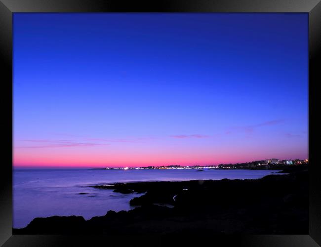 Suset towards Paphos Harbour Framed Print by Andy Smith