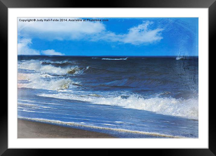Atlantic Surf Framed Mounted Print by Judy Hall-Folde