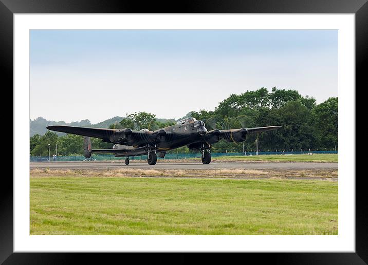 Avro Lancaster takeoff Framed Mounted Print by Dean Messenger