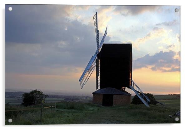 Brill Windmill at Twilight Acrylic by Tony Murtagh