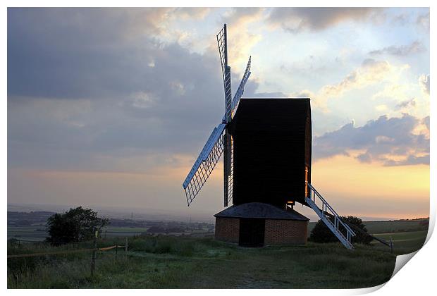 Brill Windmill at Twilight Print by Tony Murtagh