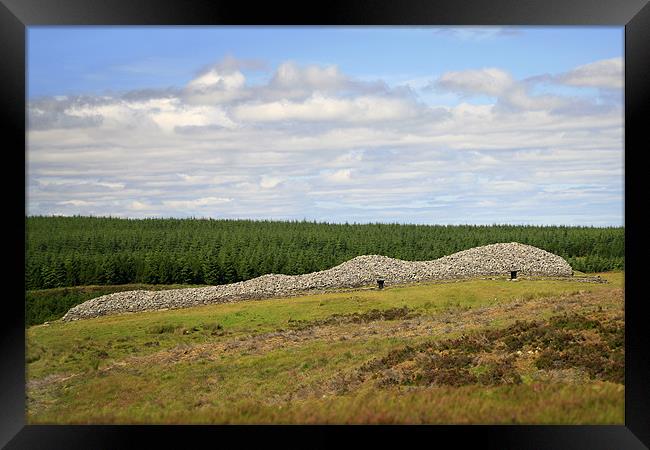 Camster Cairns in Caithness, Scotland Framed Print by Linda More