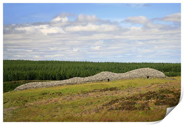 Camster Cairns in Caithness, Scotland Print by Linda More