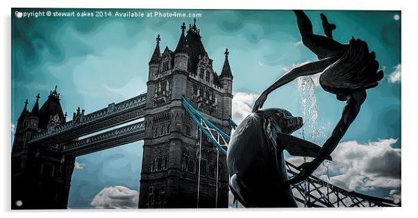 Tower Bridge splash Acrylic by stewart oakes
