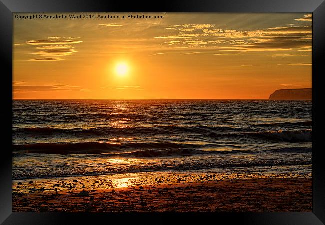 Sunset on the Beach. Framed Print by Annabelle Ward