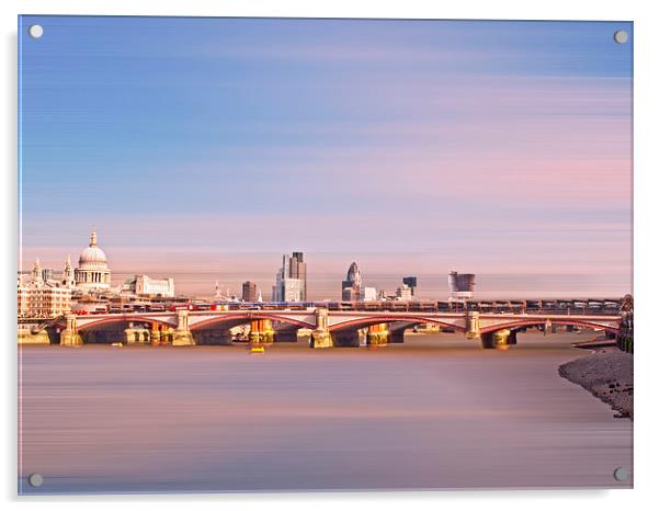 St Pauls And Blackfriers Bridge London Acrylic by Clive Eariss