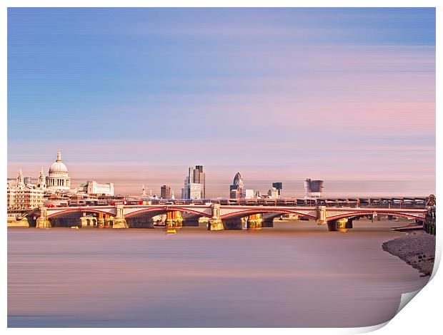 St Pauls And Blackfriers Bridge London Print by Clive Eariss