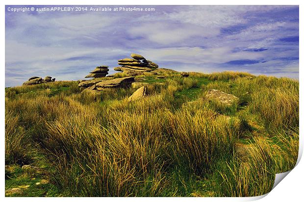 CHEESEWRING BODMIN MOOR CORNWALL Print by austin APPLEBY