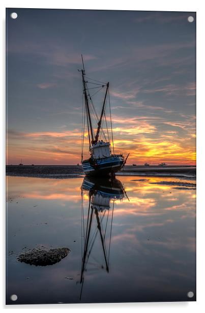 Sunset reflections at Meols Acrylic by Paul Farrell Photography