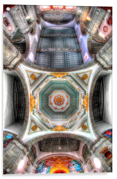 Candelaria church dome Acrylic by Jose Luis Mendez Fernandez