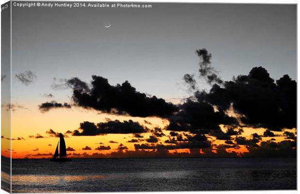 Caribbean Sunset Canvas Print by Andy Huntley