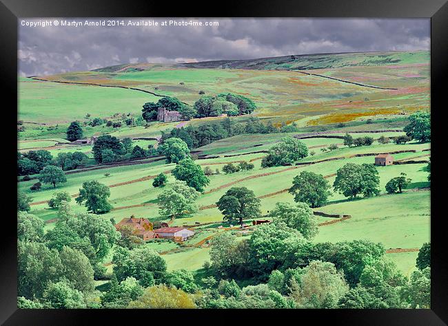 Swaledale near Reeth in the Yorkshire Dales Framed Print by Martyn Arnold