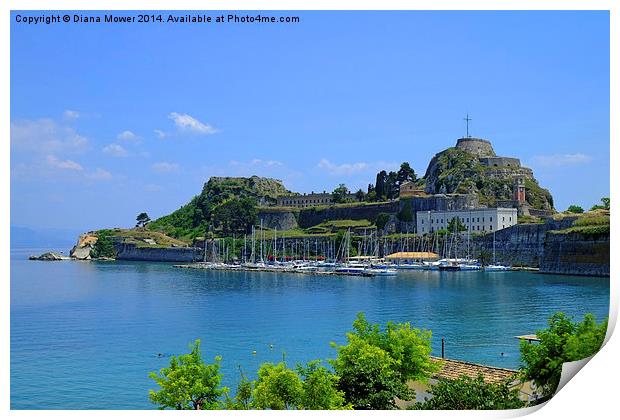 The Old Fort Corfu Print by Diana Mower