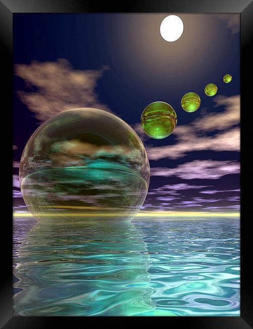 Night invasion of the spheres Framed Print by Patricia Fatta