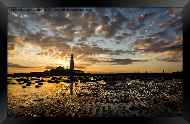 Low Tide Sunrise at the Lighthouse Framed Print by John Dunbar
