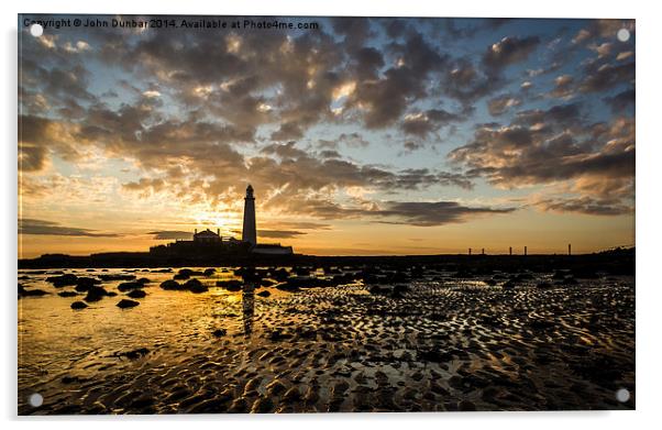 Low Tide Sunrise at the Lighthouse Acrylic by John Dunbar
