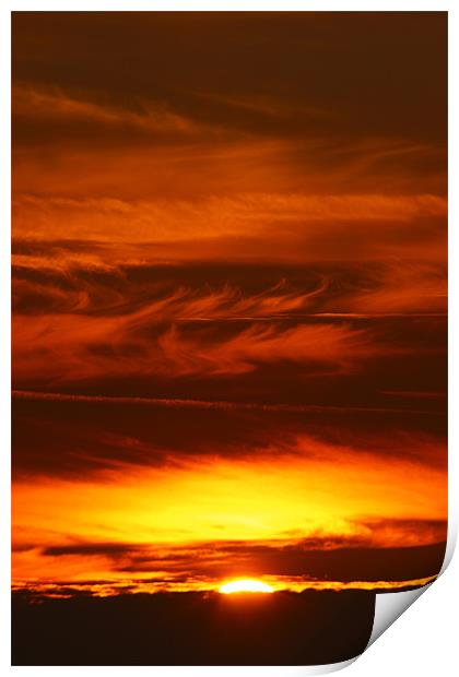 fiery sky Print by jon betts