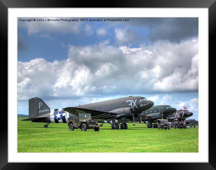 DC3 Flightline - Duxford - 2014 Framed Mounted Print by Colin Williams Photography
