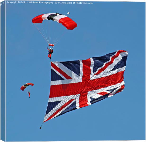 Flying The Flag - The Red Devils - Duxford 2014 Canvas Print by Colin Williams Photography