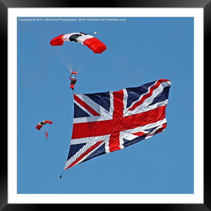 Flying The Flag - The Red Devils - Duxford 2014 Framed Mounted Print by Colin Williams Photography
